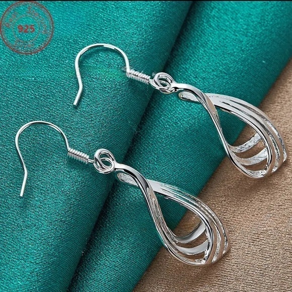 Women’s 925 Sterling Silver Geometric Triple Circle Dangle Earrings - NWT - Picture 5 of 5